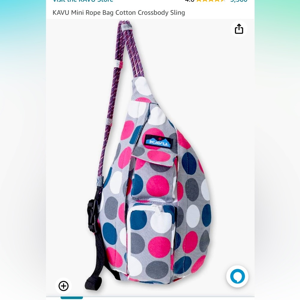 Kavu Polka Dot Backpack - Pink, Blue, Gray